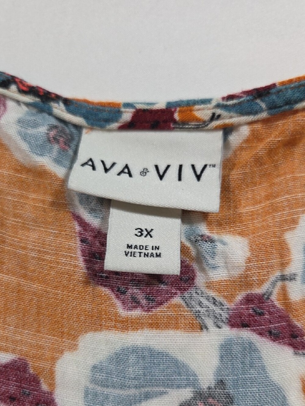 Ava & Viv V-Neck Mustard Floral Midi Dress Ruched Front Short Sleeves Plus Size - Picture 5 of 10